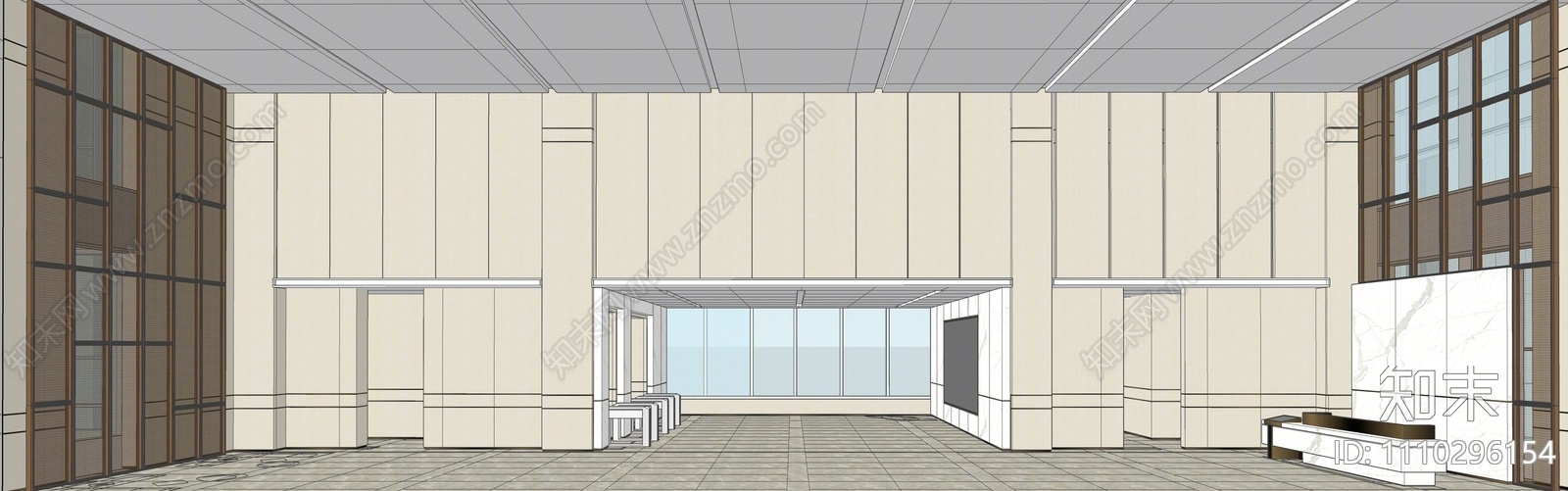 现代公司大堂SU模型下载【ID:1110296154】