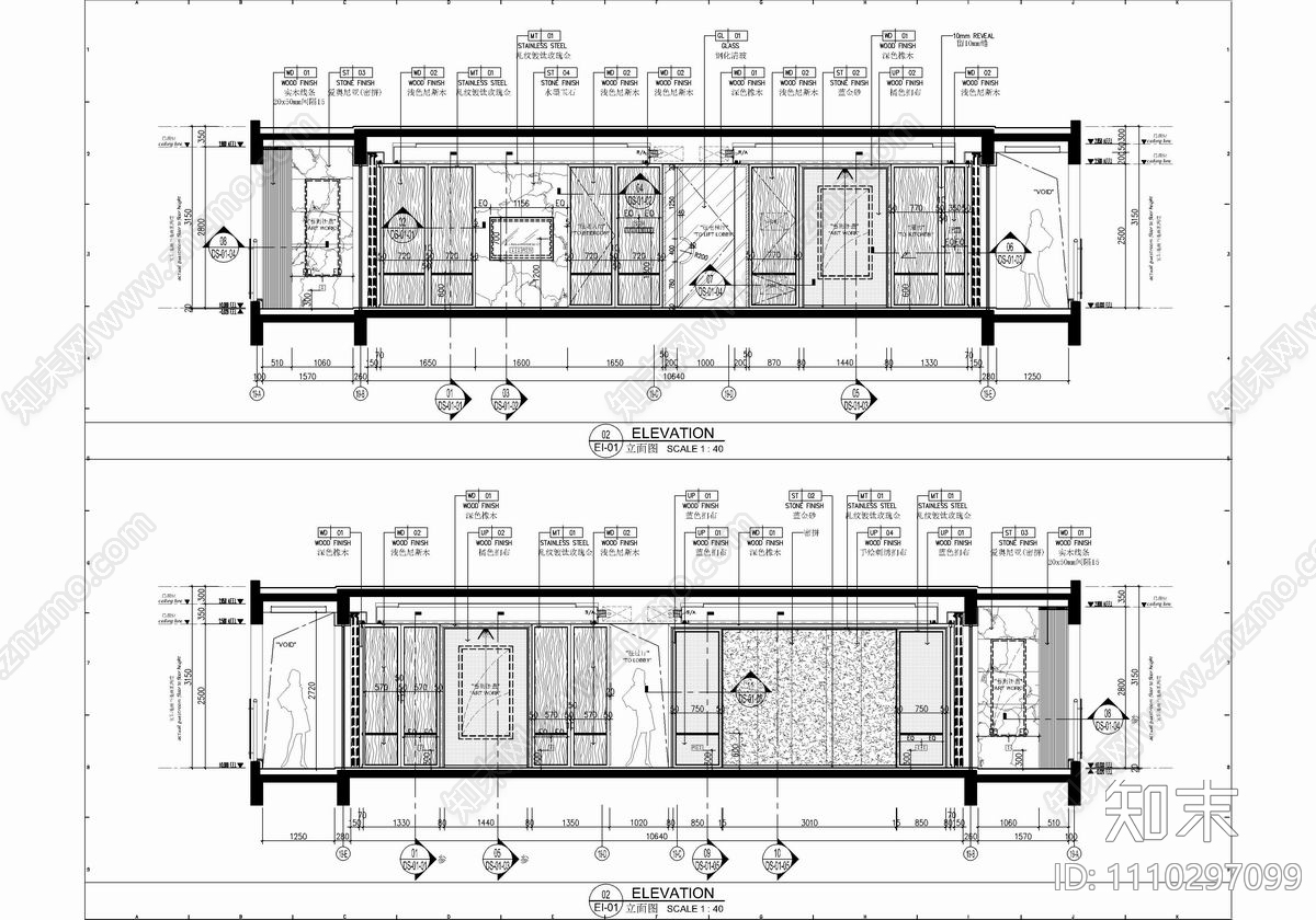 160㎡大平层私宅CAD施工图cad施工图下载【ID:1110297099】