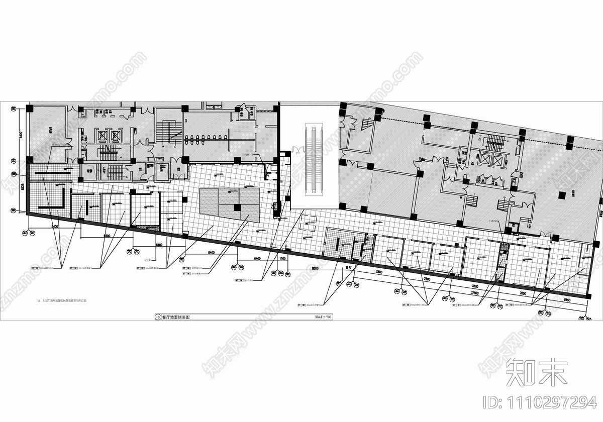 1000㎡火锅餐厅CAD施工图施工图下载【ID:1110297294】