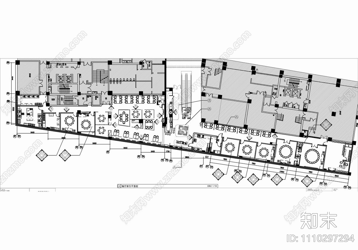 1000㎡火锅餐厅CAD施工图施工图下载【ID:1110297294】