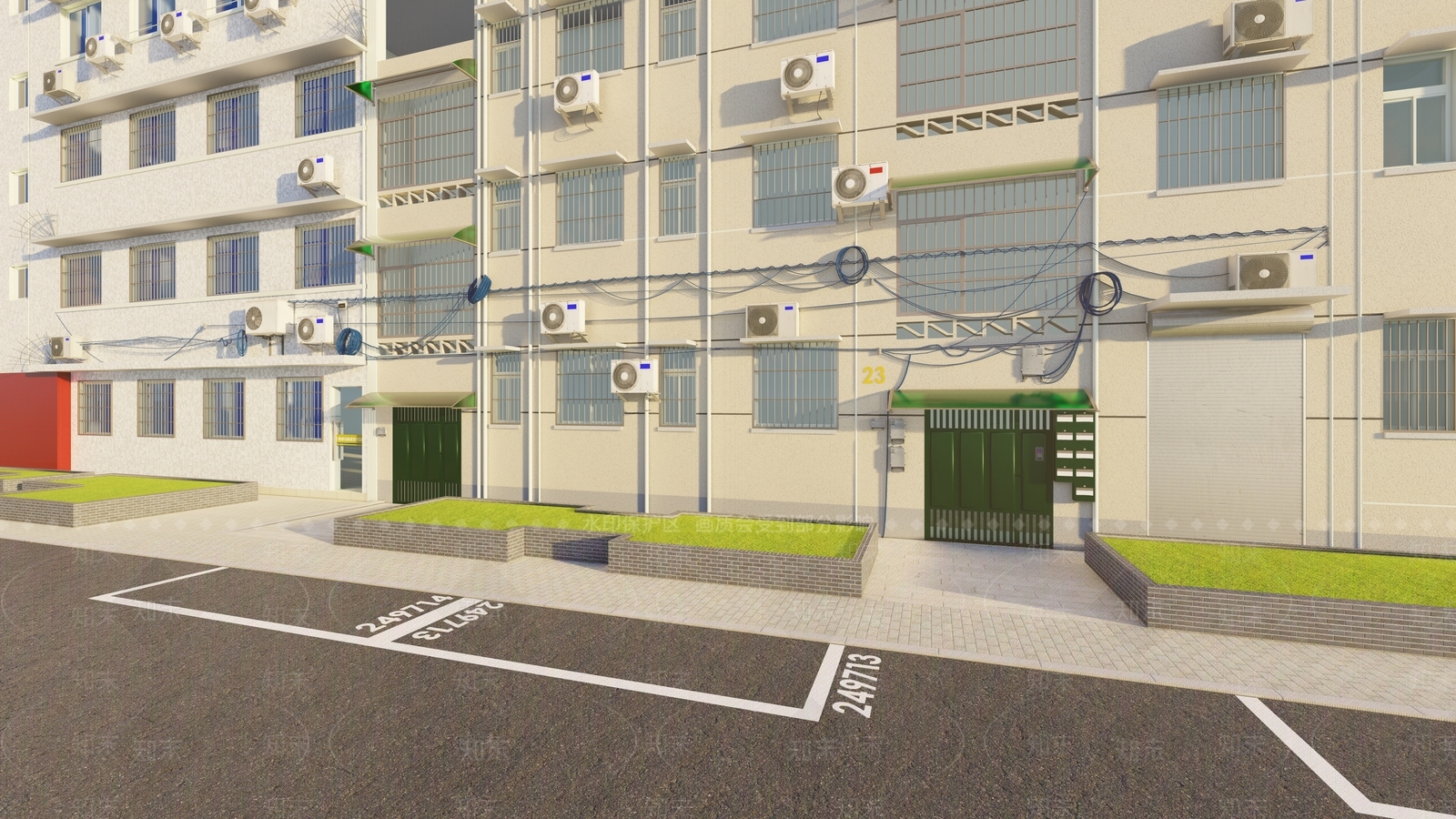 现代小区建筑SU模型下载【ID:1110300124】