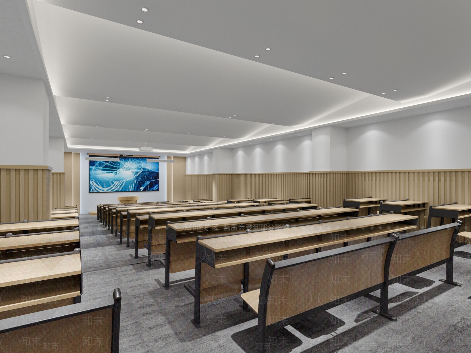 现代阶梯教室3D模型下载【ID:1110305191】