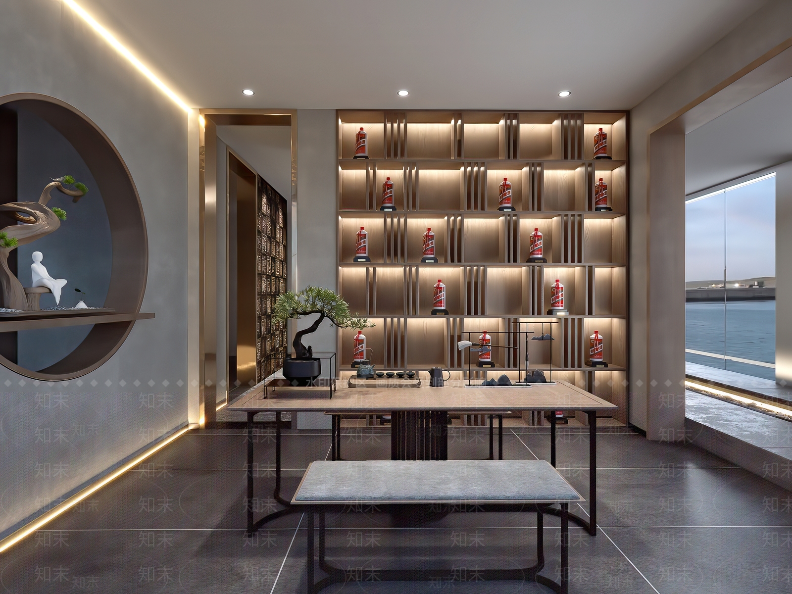新中式烟酒店3D模型下载【ID:1110315001】