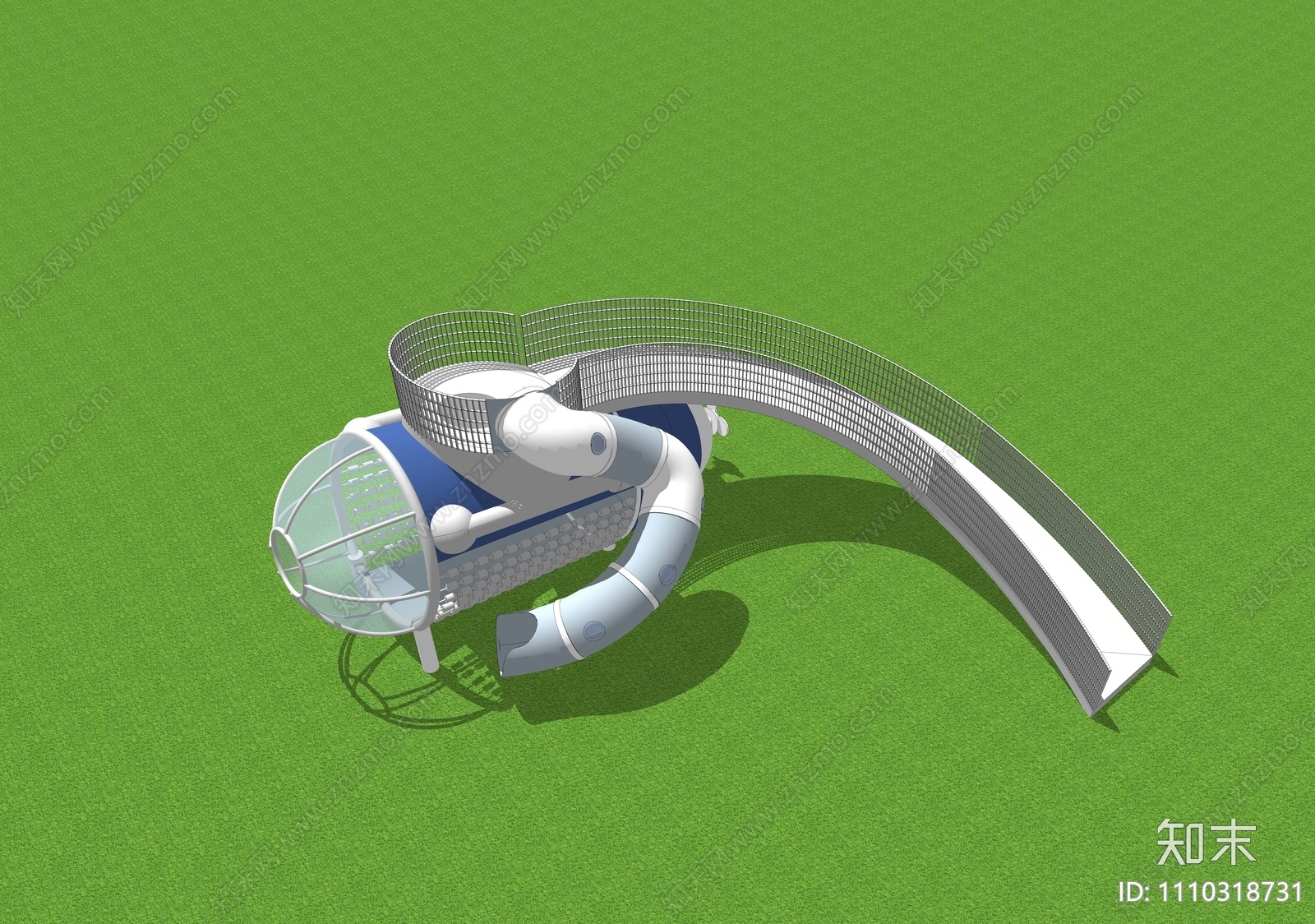 现代儿童滑梯SU模型下载【ID:1110318731】