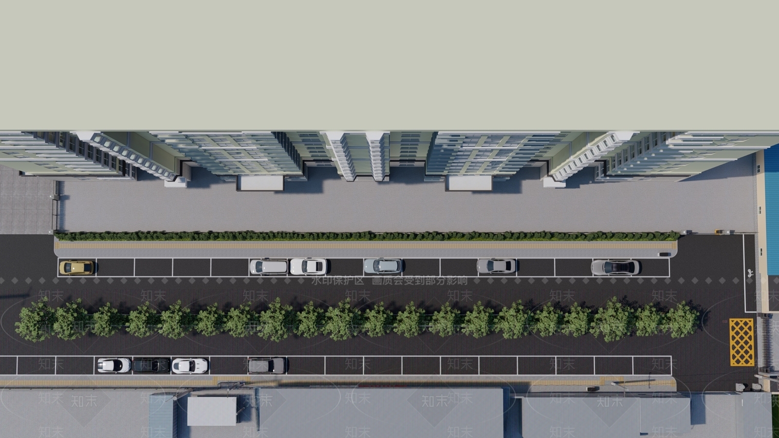 现代小区道路SU模型下载【ID:1110321949】
