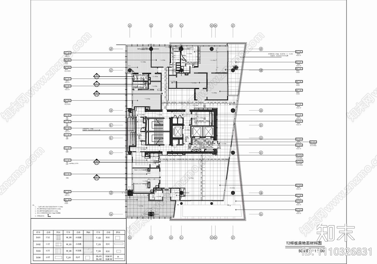 950㎡大平层豪宅CAD施工图cad施工图下载【ID:1110326831】