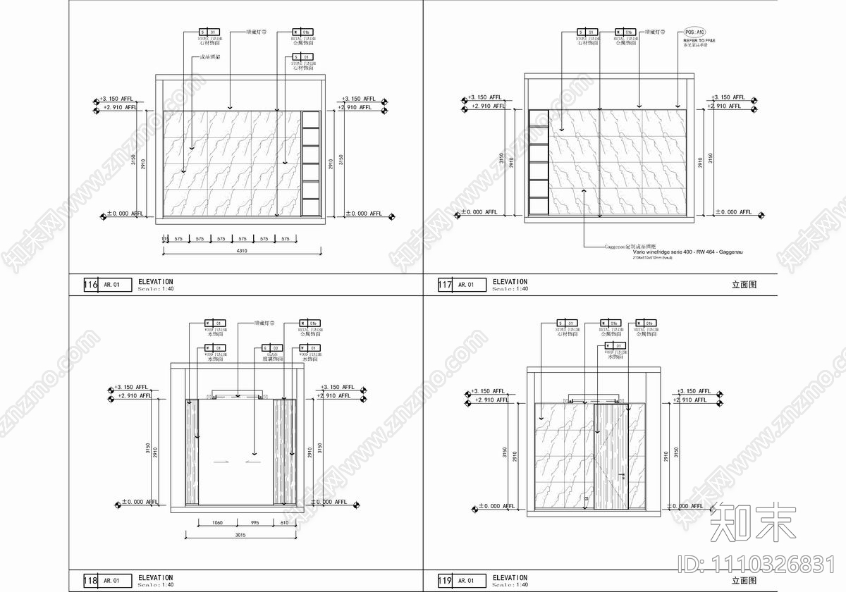 950㎡大平层豪宅CAD施工图cad施工图下载【ID:1110326831】