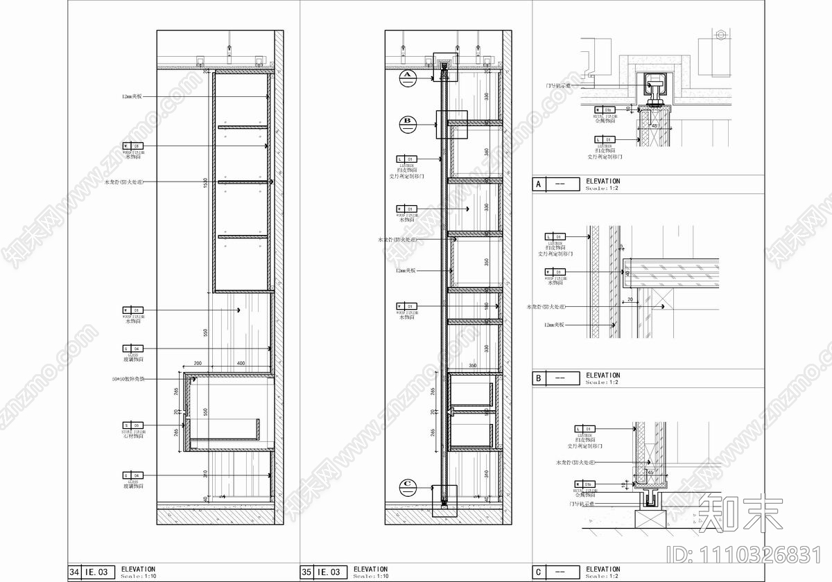 950㎡大平层豪宅CAD施工图cad施工图下载【ID:1110326831】