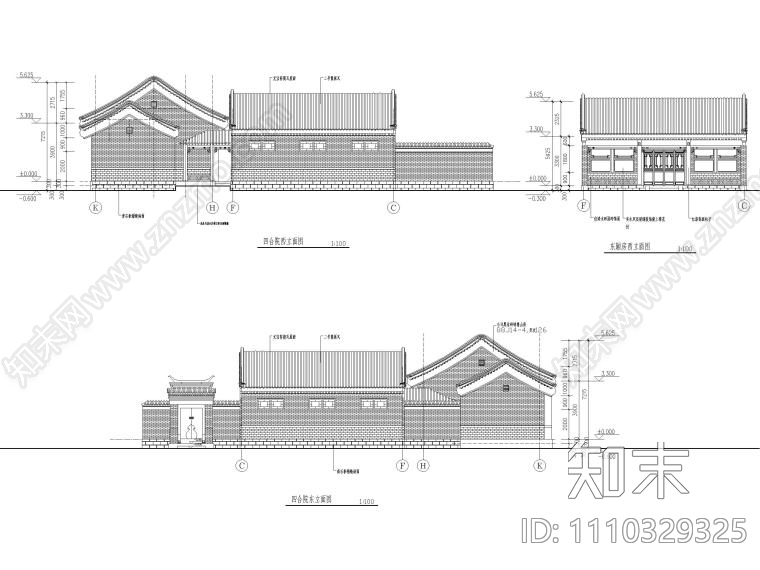京经典四合院CAD图施工图下载【ID:1110329325】