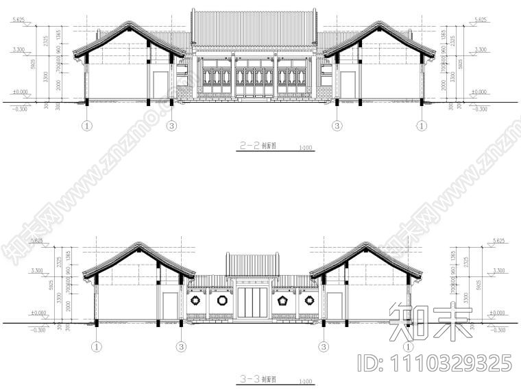 京经典四合院CAD图施工图下载【ID:1110329325】