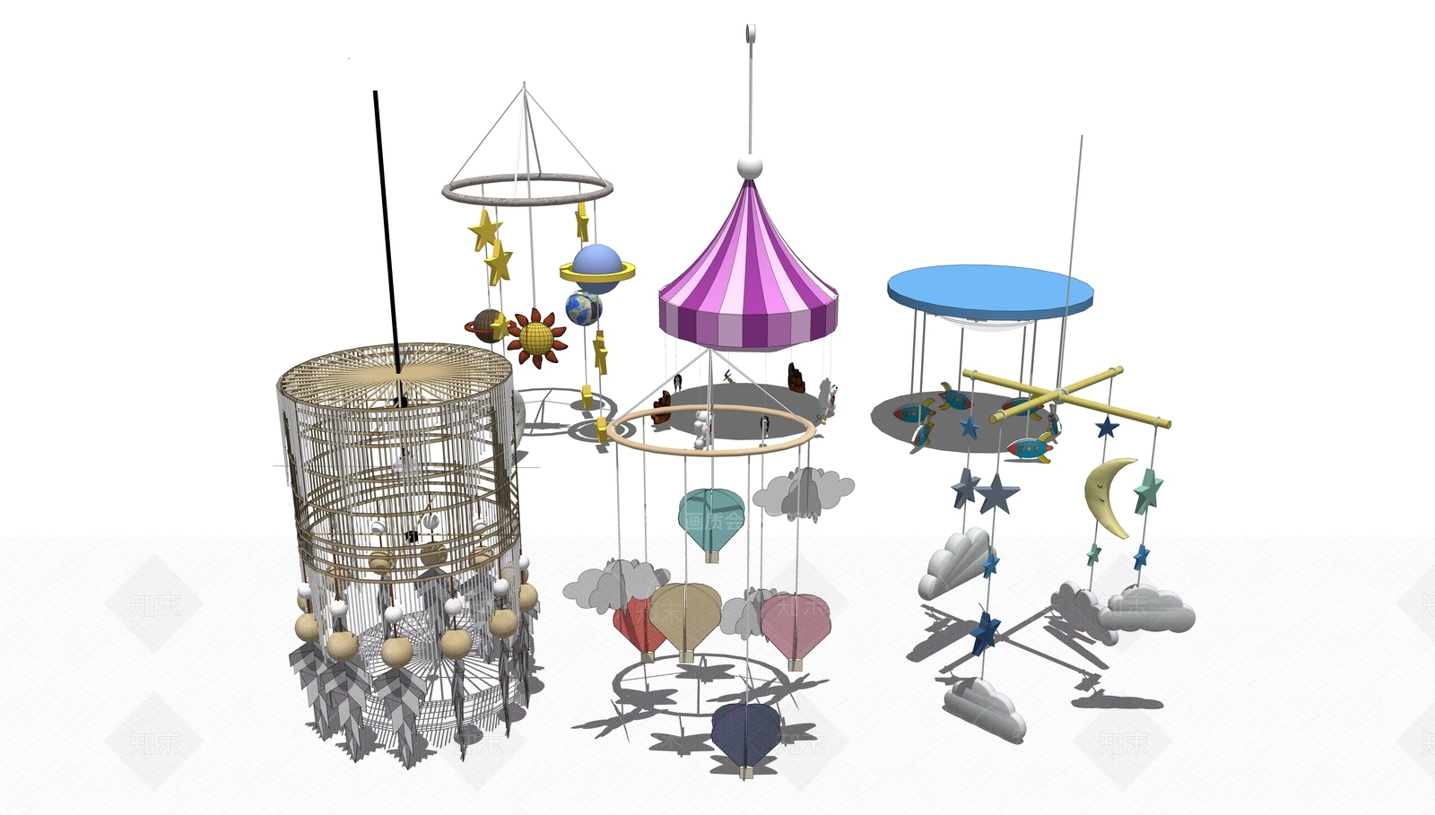 现代风铃SU模型下载【ID:1110334554】