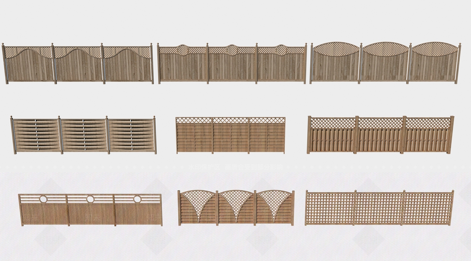 现代木围栏3D模型下载【ID:1110334823】
