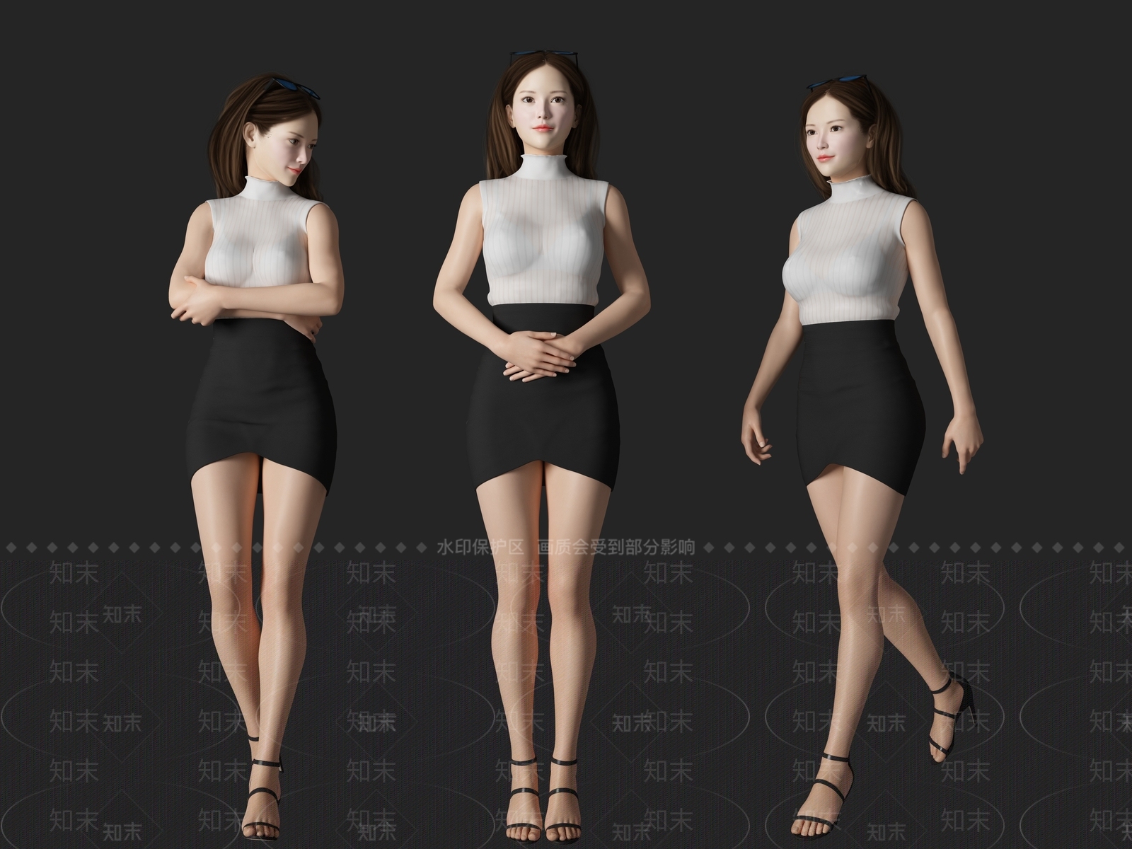 现代女人SU模型下载【ID:1110334973】