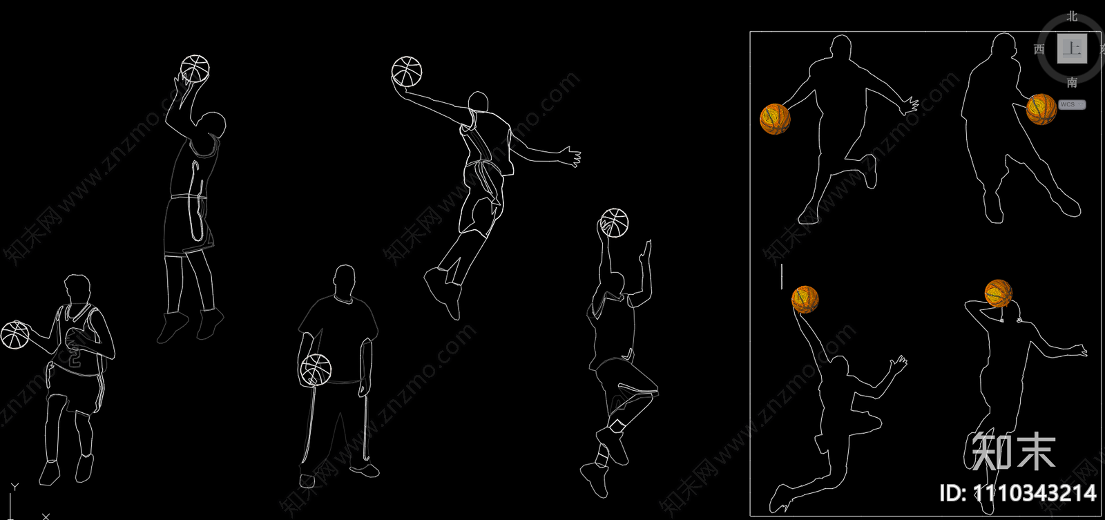 运动人物图库cad施工图下载【ID:1110343214】