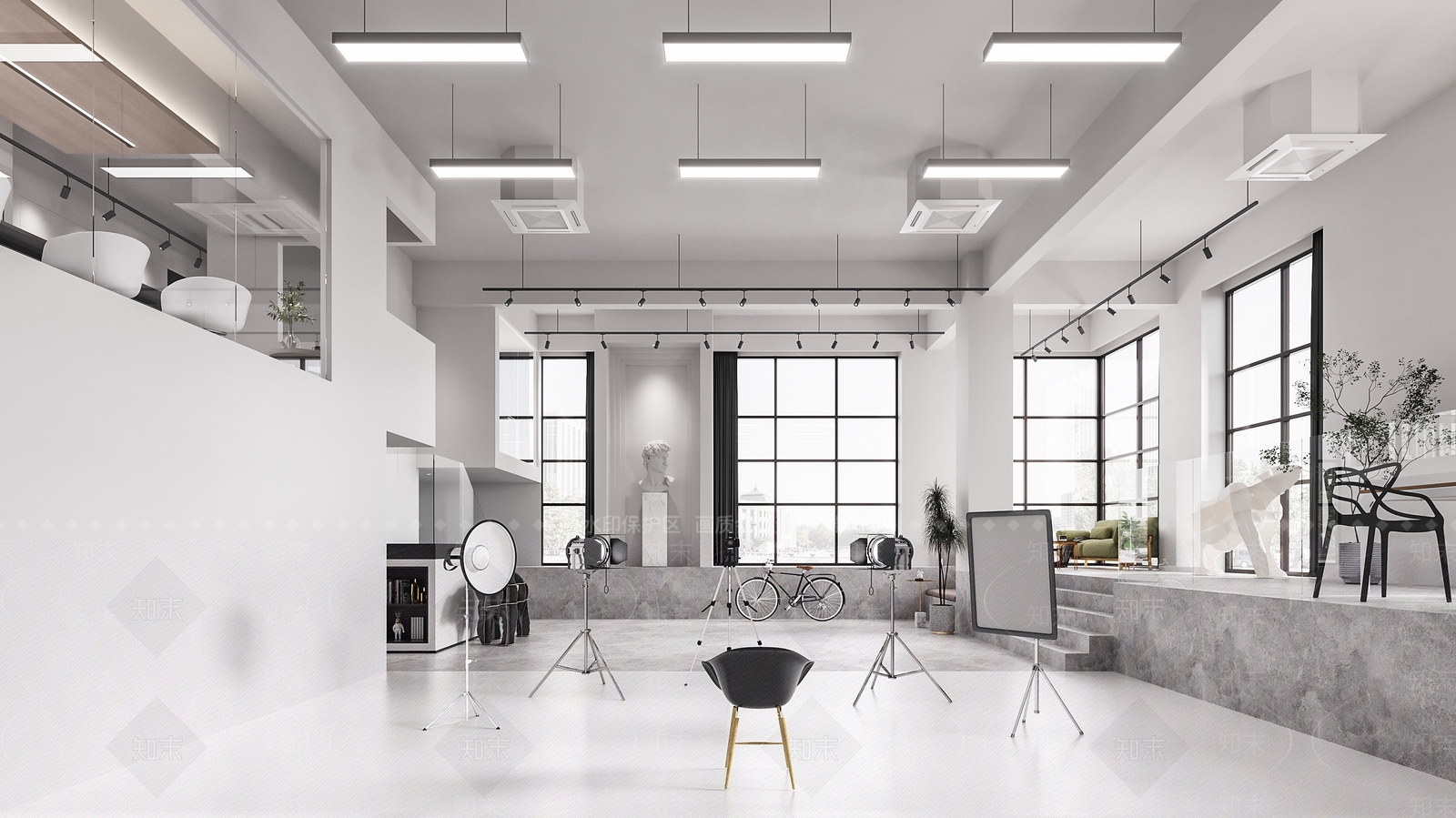 现代摄影棚3D模型下载【ID:1110345495】
