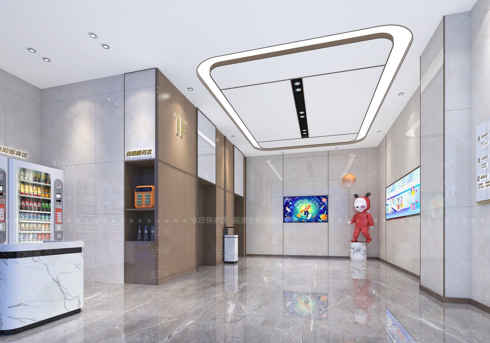 现代电梯间3D模型下载【ID:1110346790】