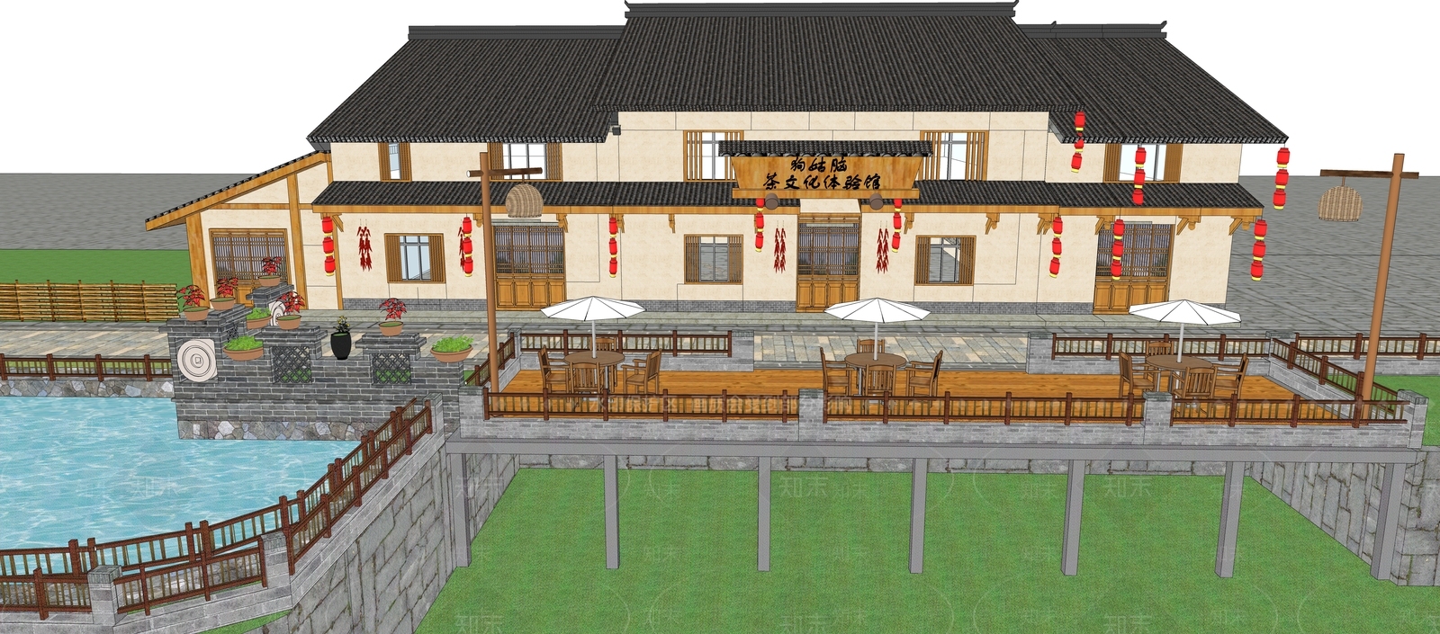 新中式茶文化体验馆SU模型下载【ID:1110349406】