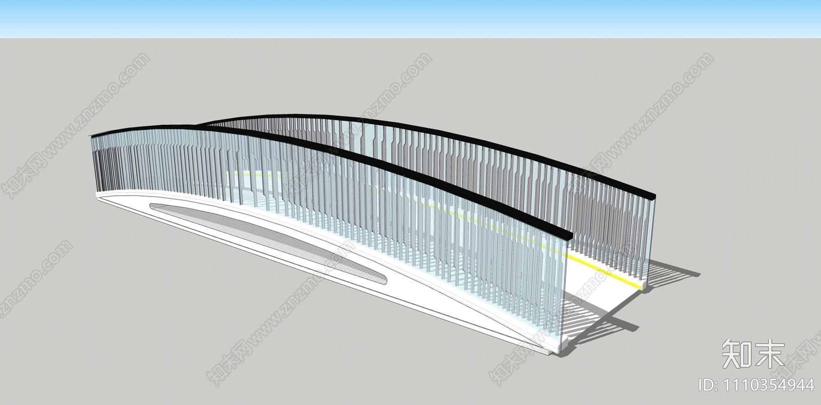 现代景观桥SU模型下载【ID:1110354944】