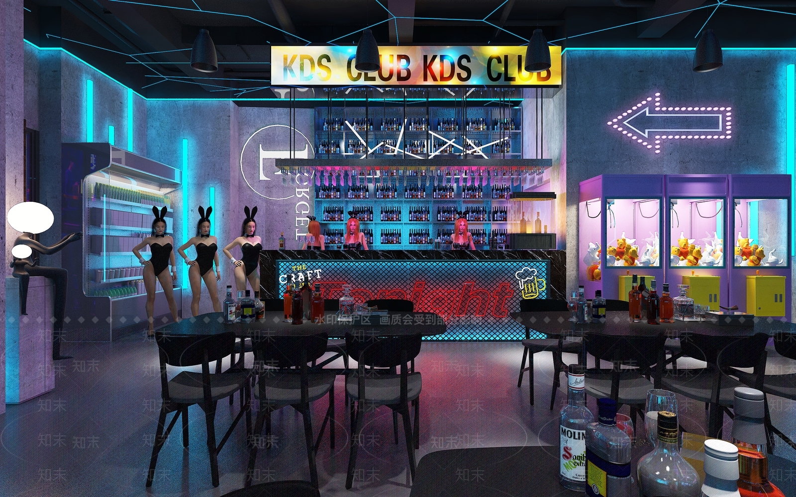 工业风酒吧3D模型下载【ID:1110896678】