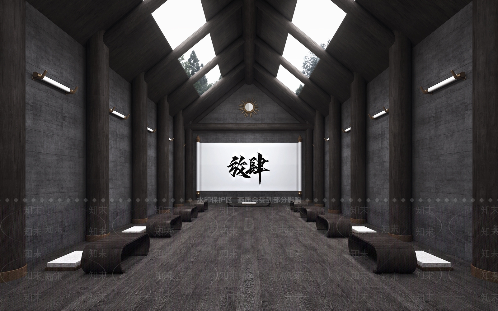 新中式学堂3D模型下载【ID:1110369425】