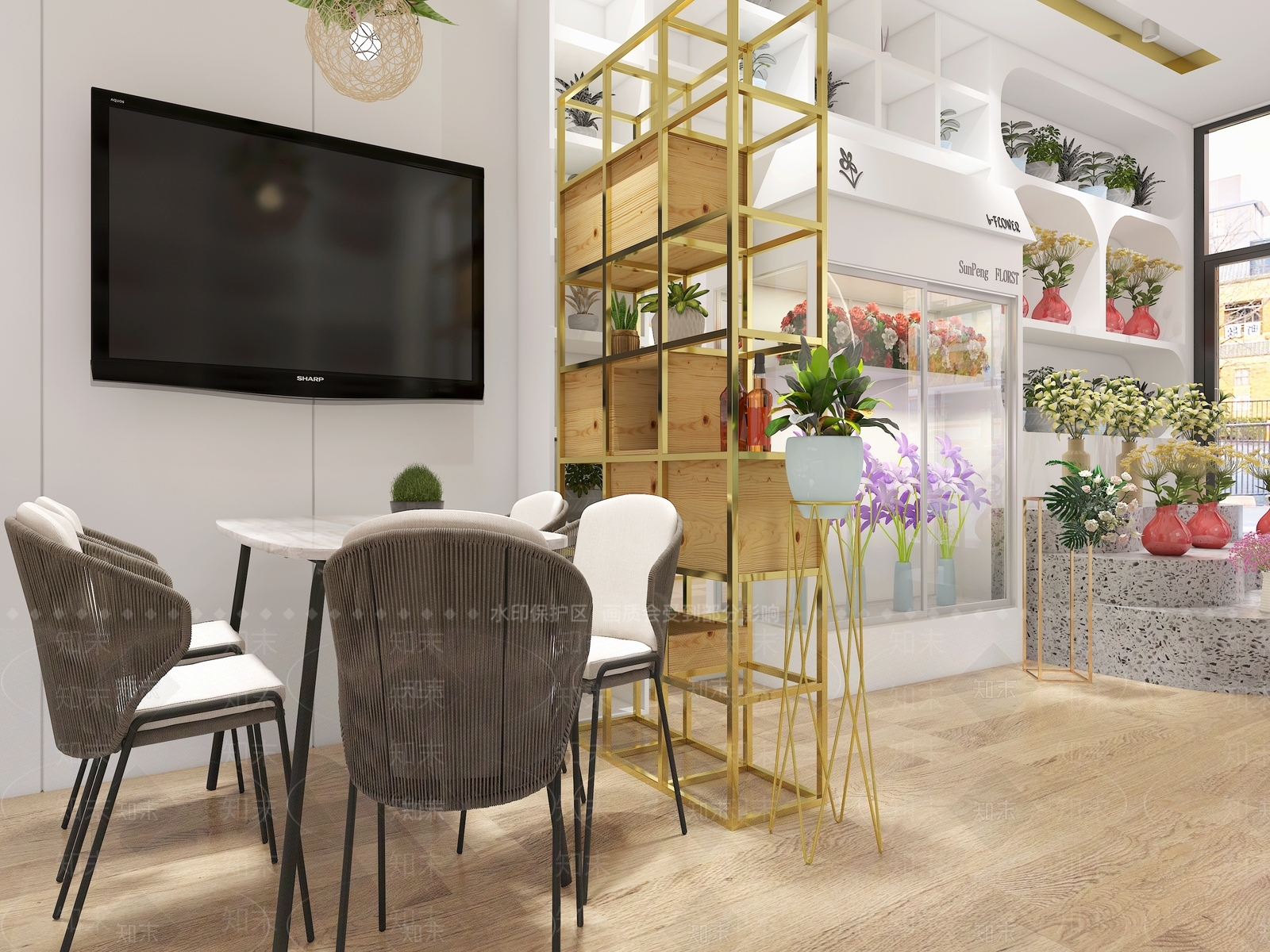 现代花店3D模型下载【ID:1110383545】