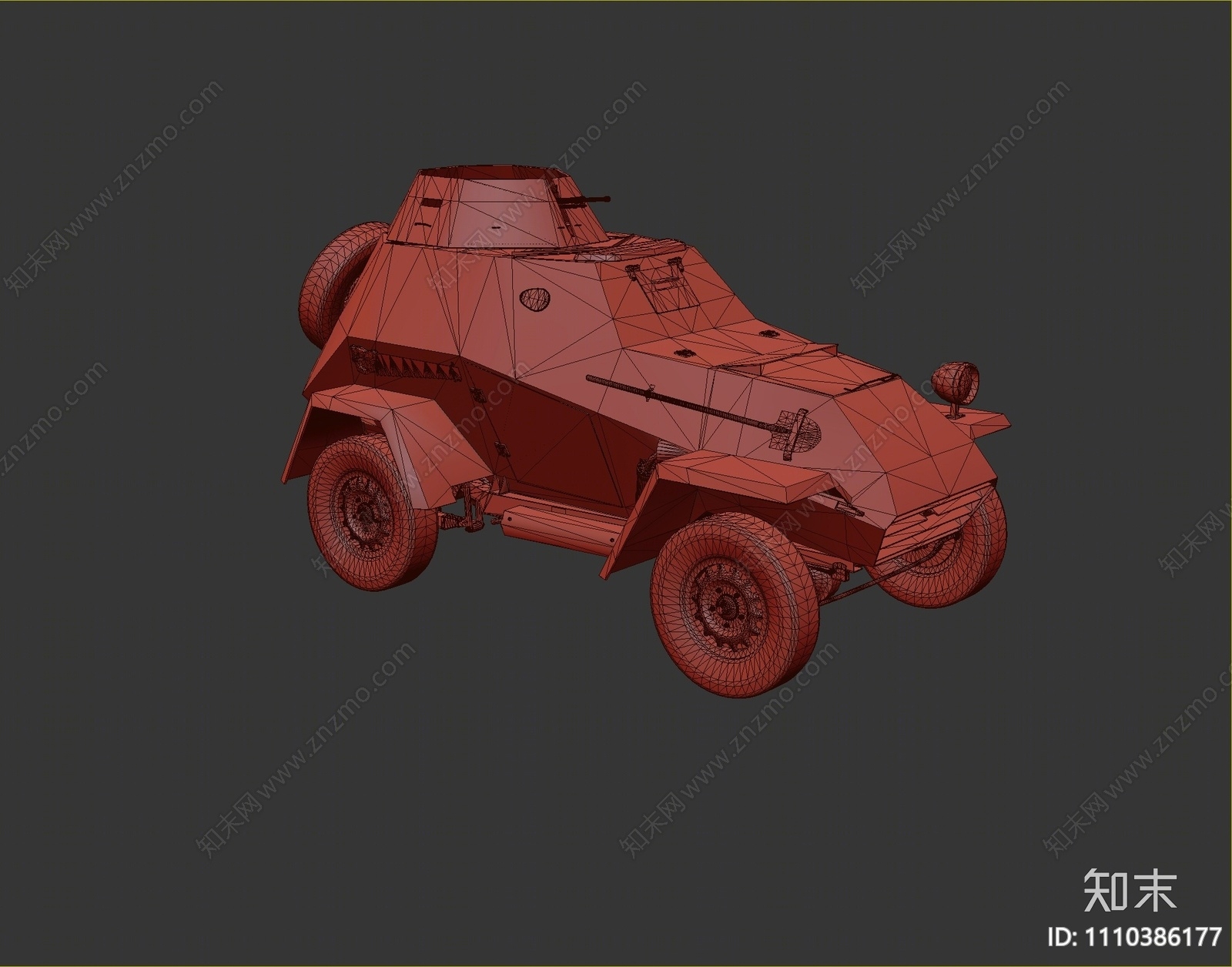 现代轻型装甲车3D模型下载【ID:1110386177】