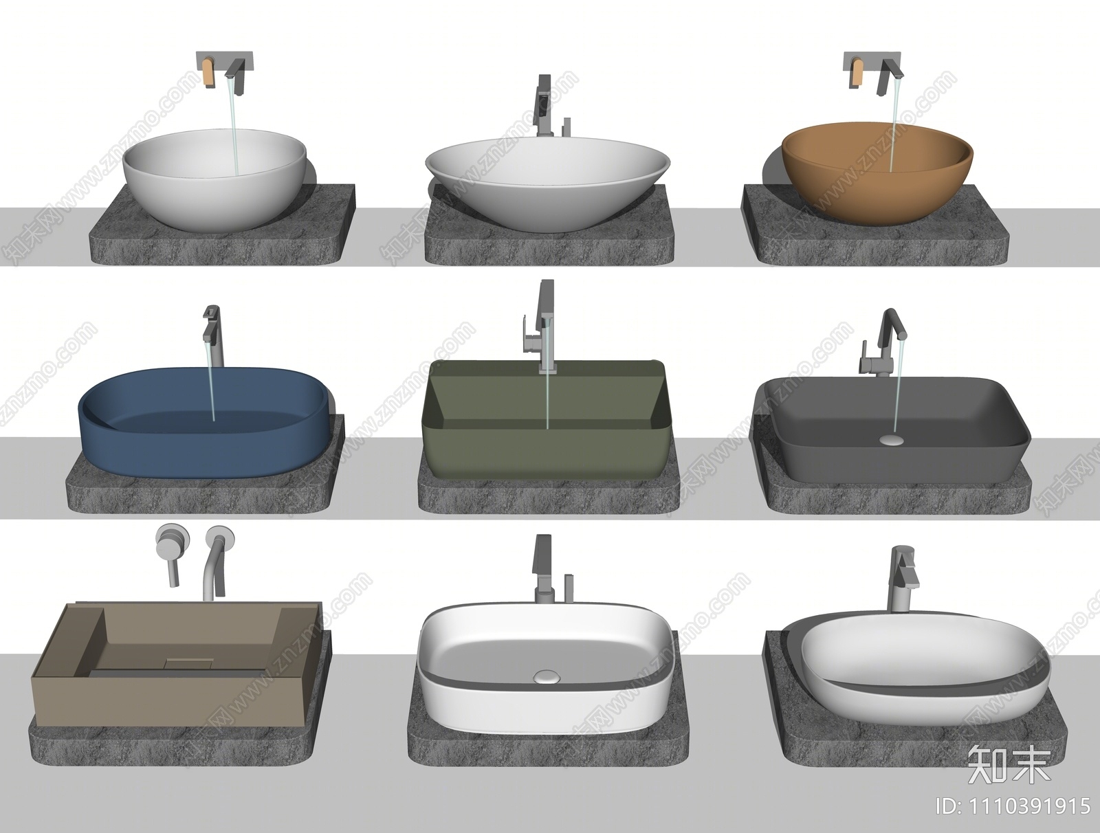 洗面盆SU模型下载【ID:1110391915】