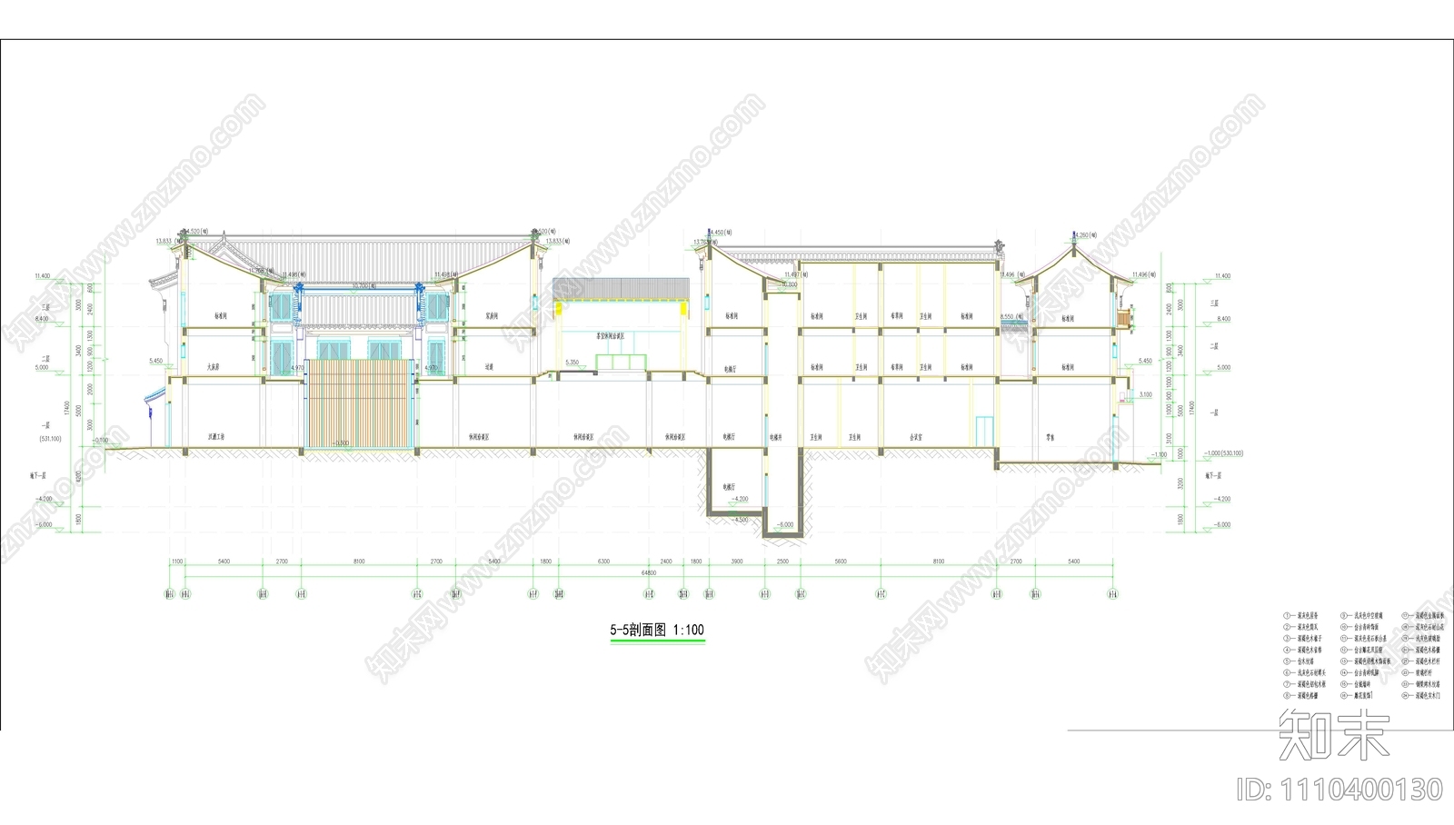 新中式古建筑CAD施工图下载【ID:1110400130】