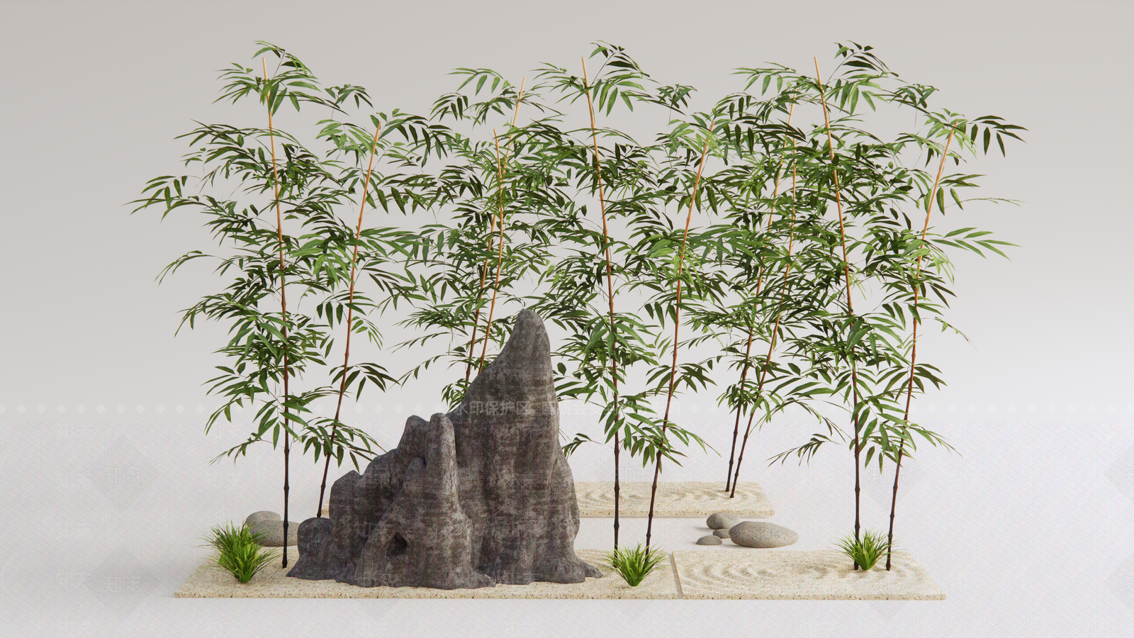 新中式竹类SU模型下载【ID:1110401998】