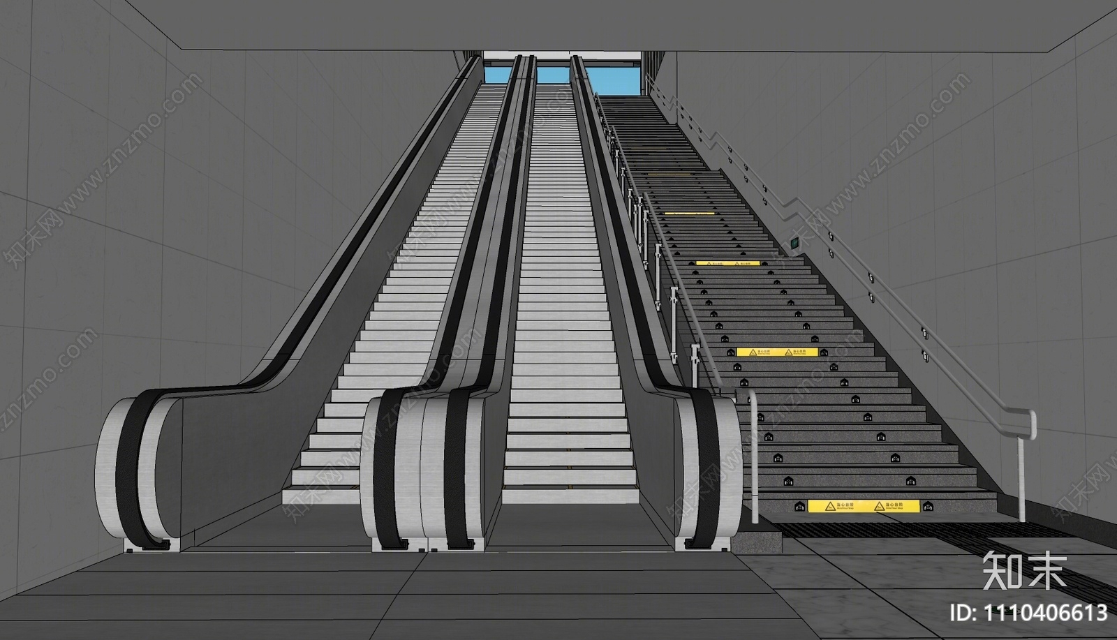 现代扶梯SU模型下载【ID:1110406613】