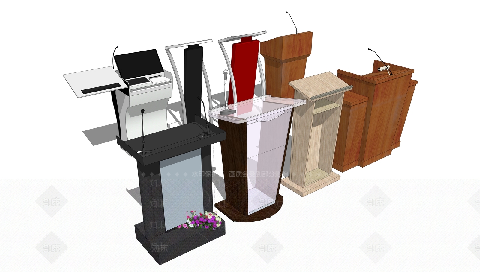 现代演讲台SU模型下载【ID:1110866258】