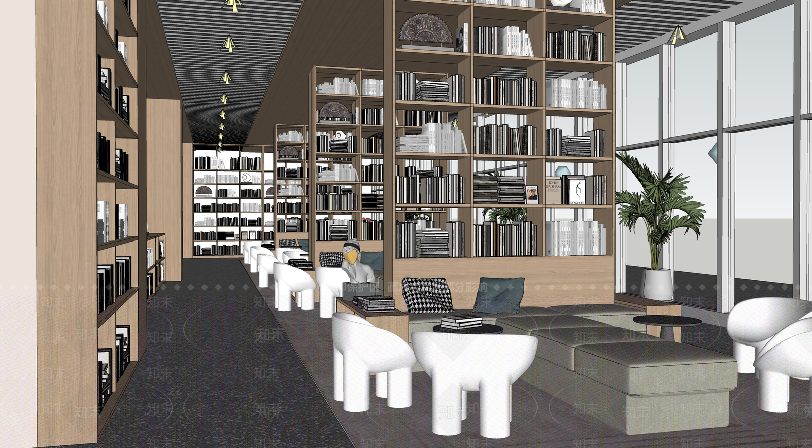 现代书店SU模型下载【ID:1110411439】