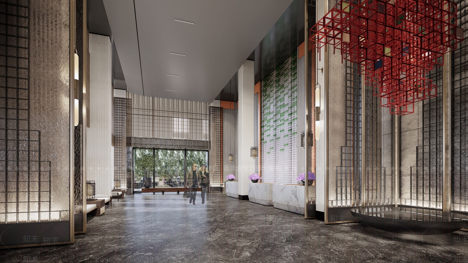 现代酒店大堂SU模型下载【ID:1110412585】