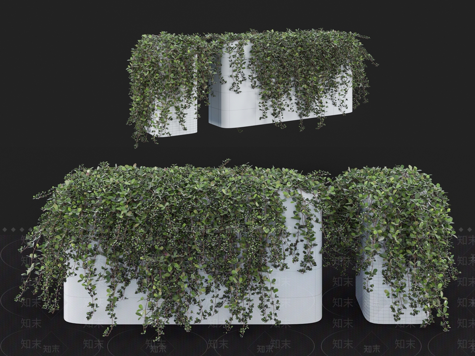 现代绿植墙3D模型下载【ID:1110418947】