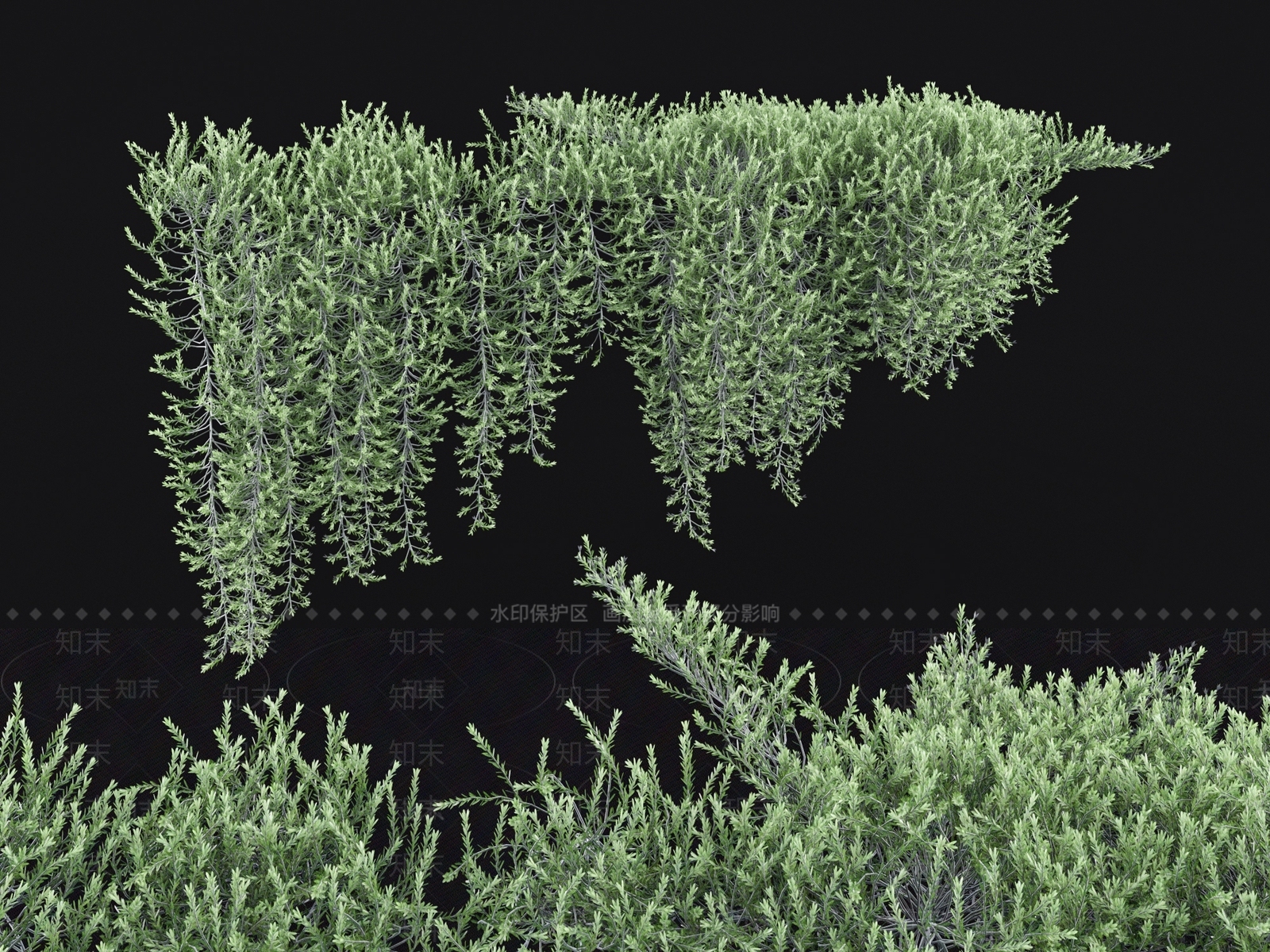 现代绿植墙3D模型下载【ID:1110419034】