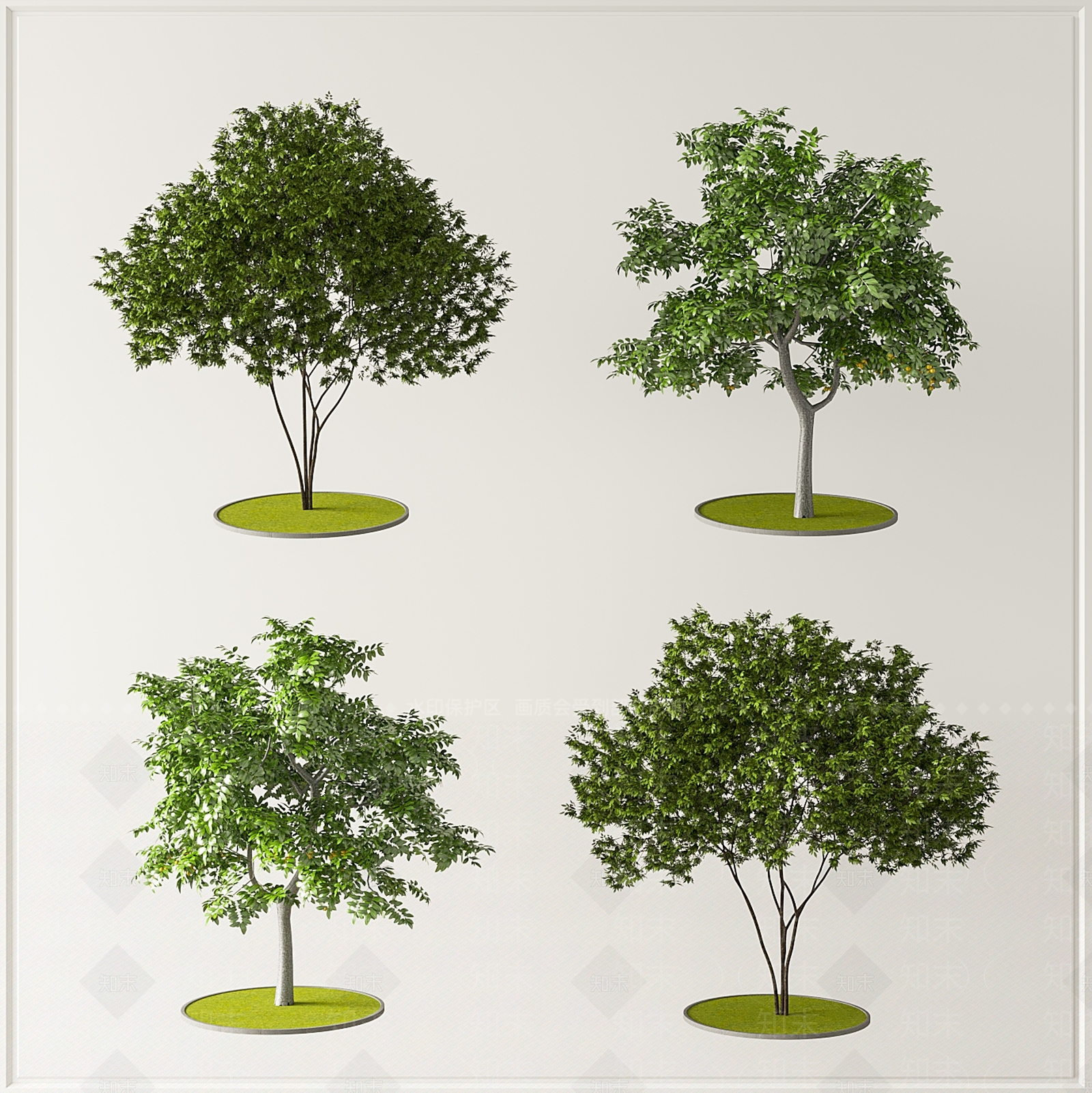 现代乔木3D模型下载【ID:1110422607】