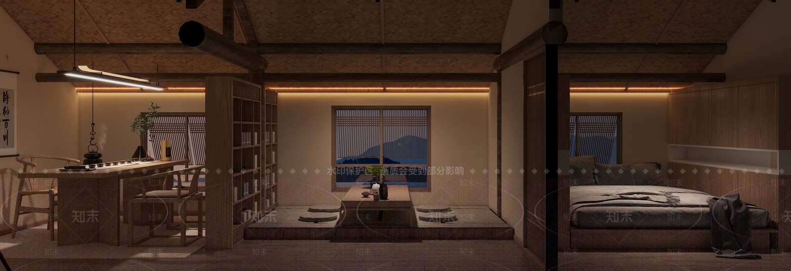 新中式茶馆3D模型下载【ID:1110428762】