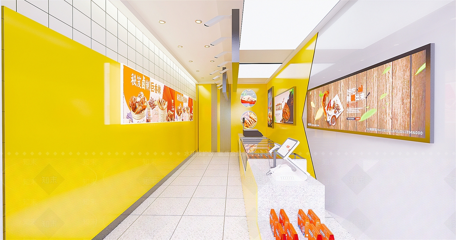 现代快餐店SU模型下载【ID:1110428362】