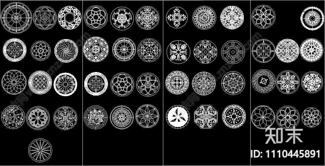 拼花集cad施工图下载【ID:1110445891】