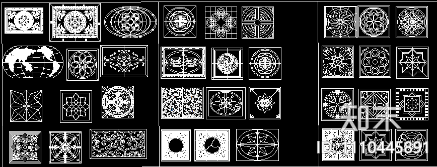 拼花集cad施工图下载【ID:1110445891】