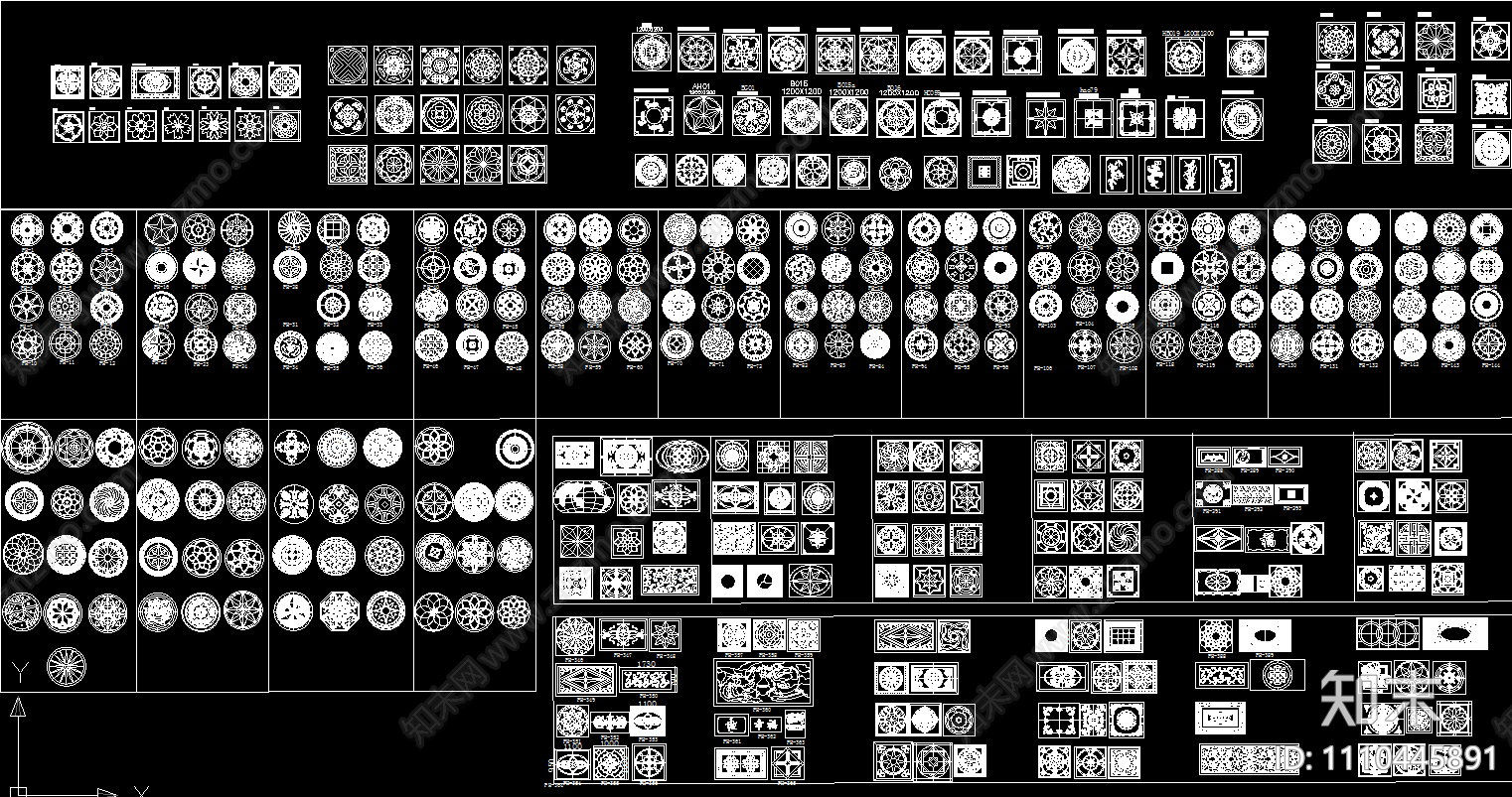 拼花集cad施工图下载【ID:1110445891】