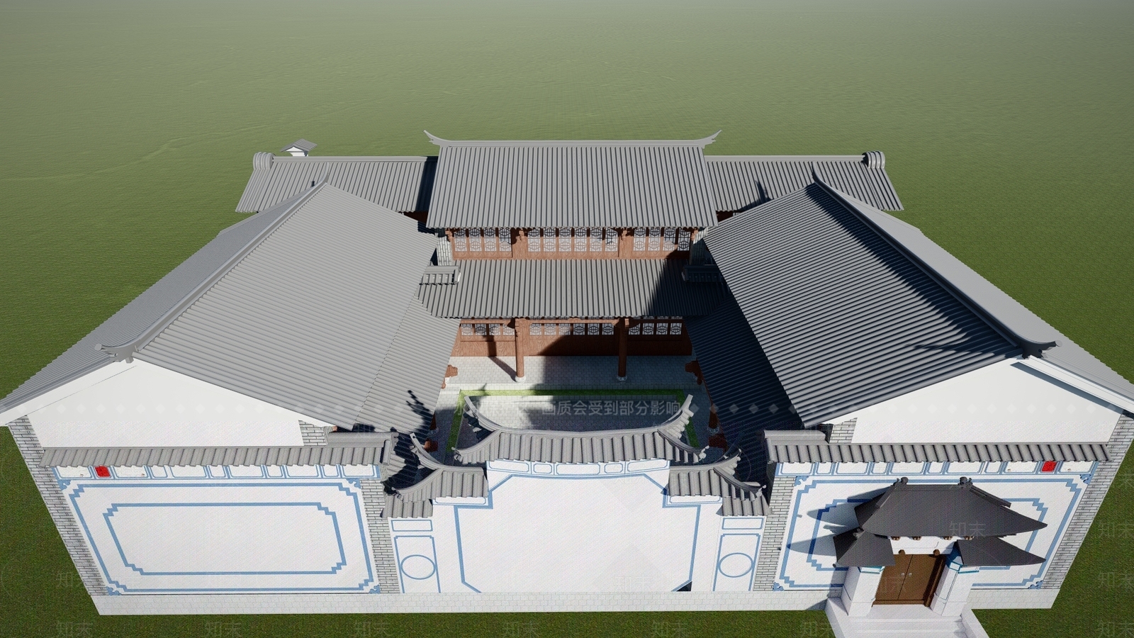 中式四合院SU模型下载【ID:1110449824】