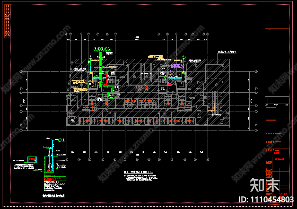 25层住宅楼给排水施工图cad施工图下载【ID:1110454803】