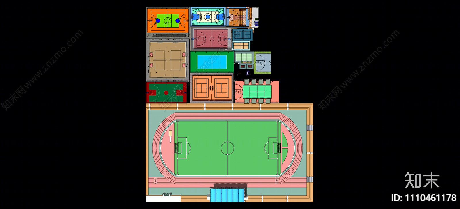 现代运动场SU模型下载【ID:1110461178】