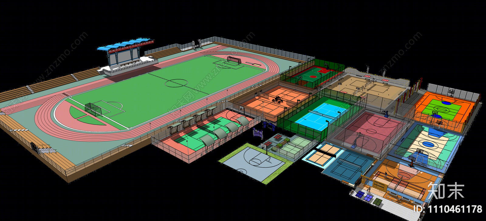 现代运动场SU模型下载【ID:1110461178】