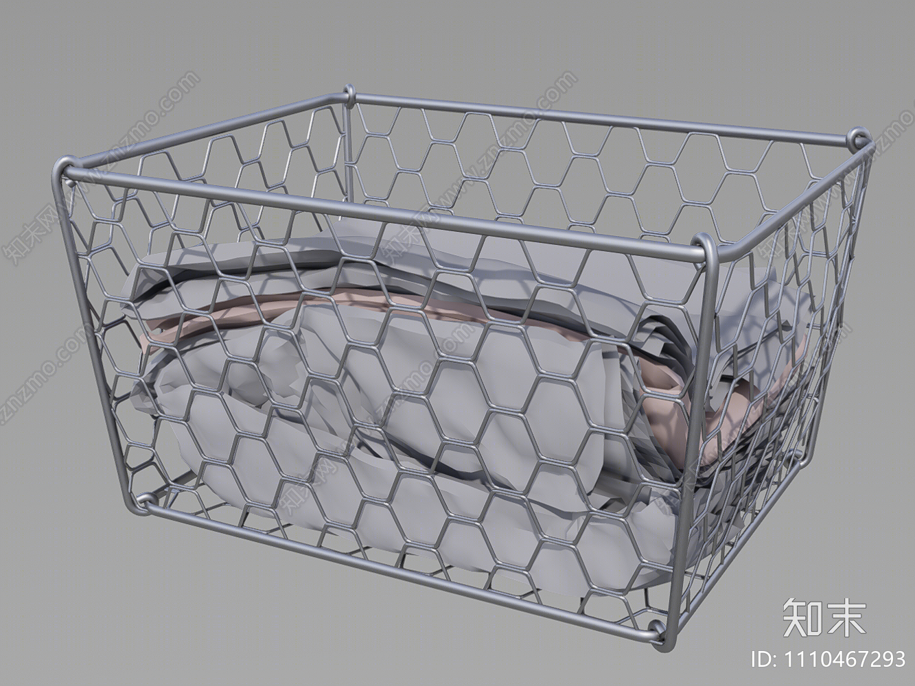 现代金属衣物收纳筐SU模型下载【ID:1110467293】