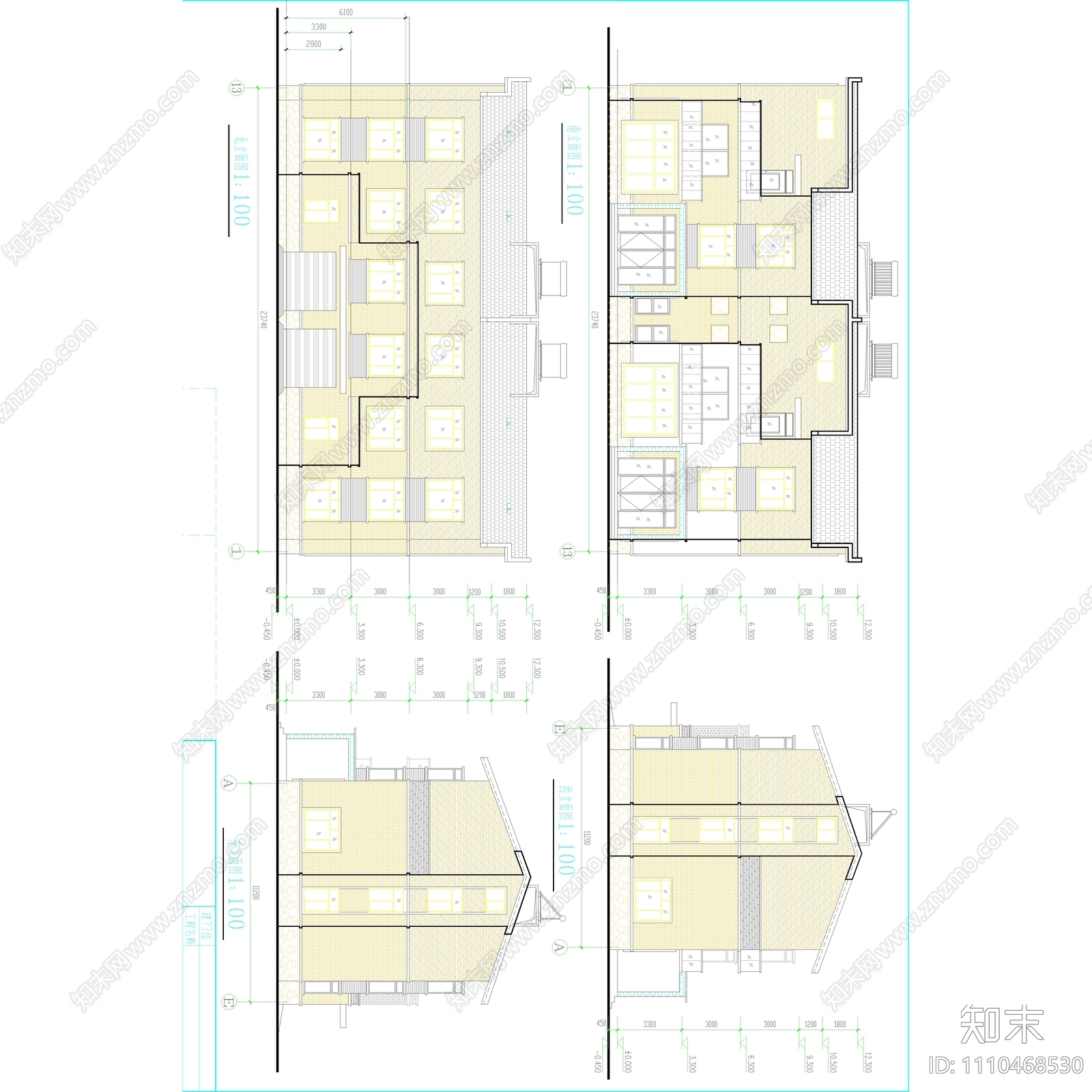 某私人别墅建筑结构设计图CAD施工图下载【ID:1110468530】