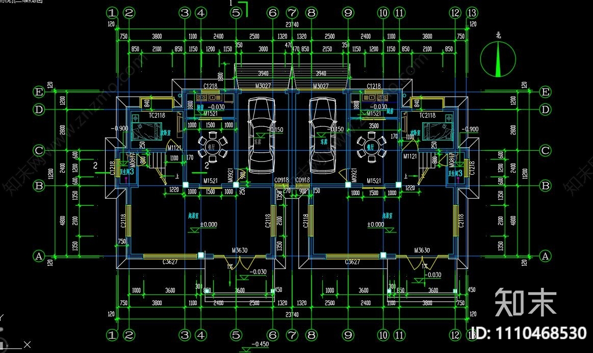 某私人别墅建筑结构设计图CAD施工图下载【ID:1110468530】