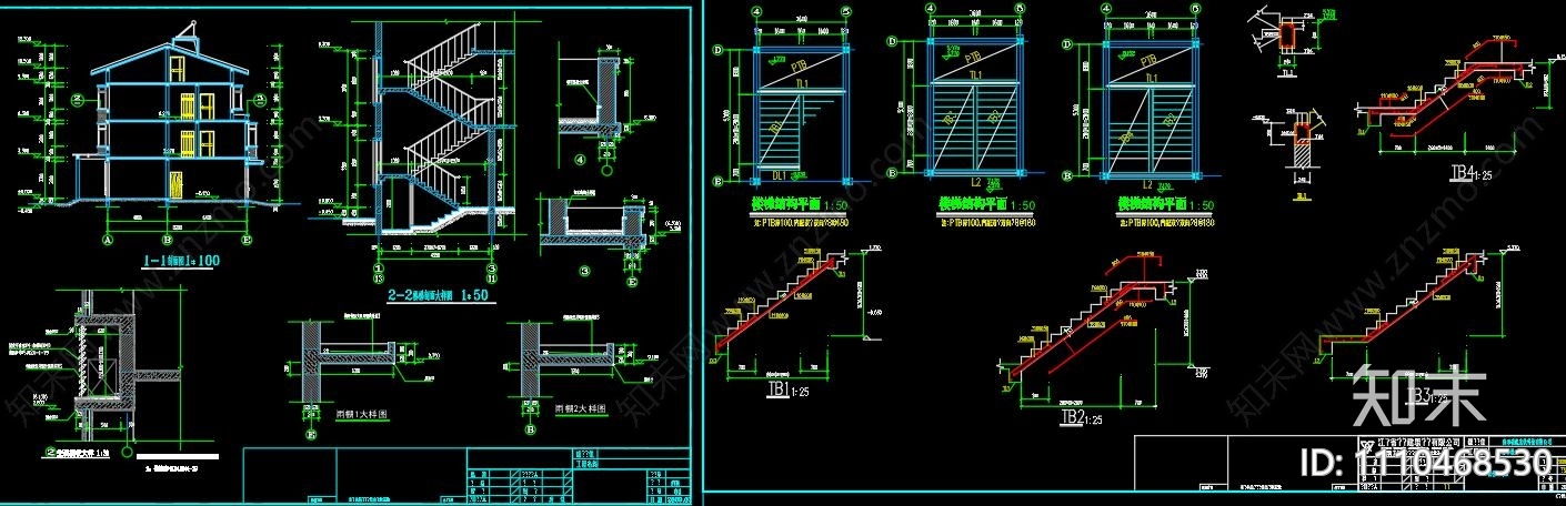 某私人别墅建筑结构设计图CAD施工图下载【ID:1110468530】