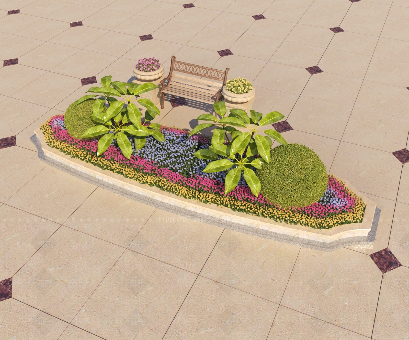现代花坛3D模型下载【ID:1110471797】